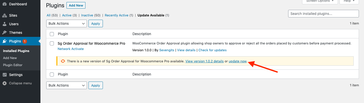 WC Whatsapp plugin - check for new plugin update