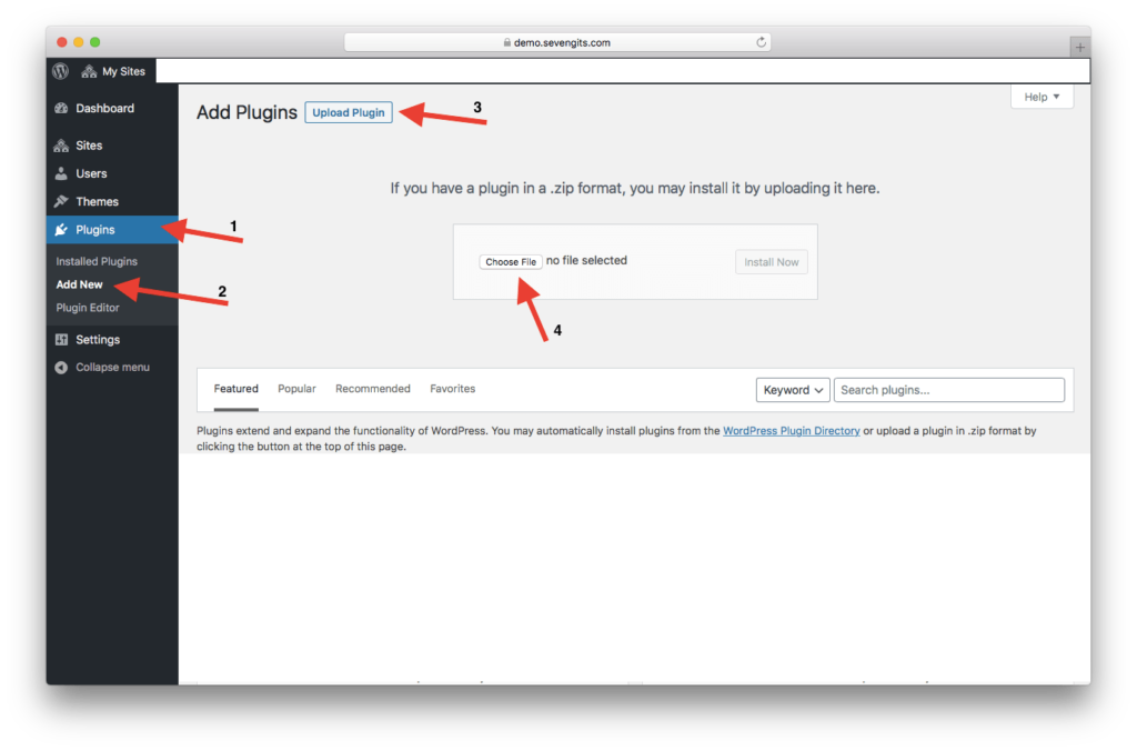 steps to upload a plugin on WordPress