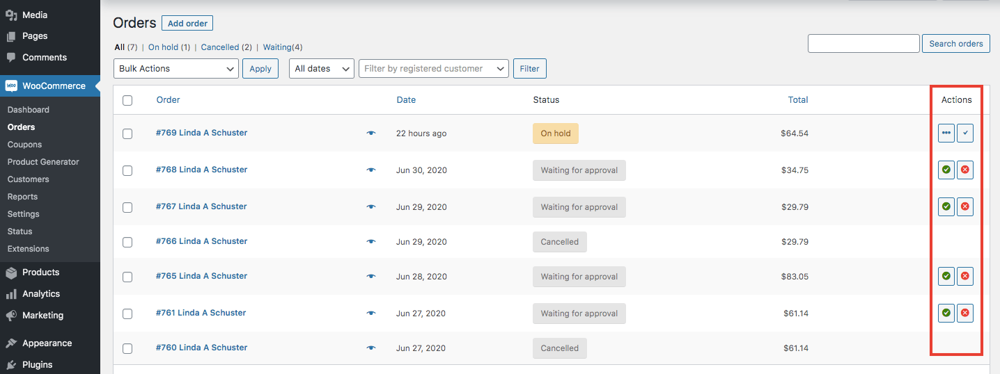 Order approval woocommerce -Woocommerce approving orders