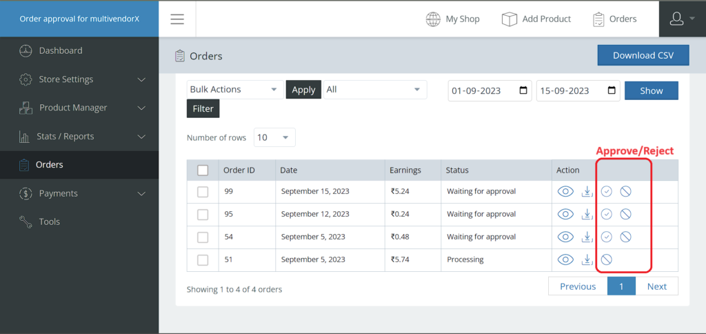 woocommerce multi vendorx order approval plugin